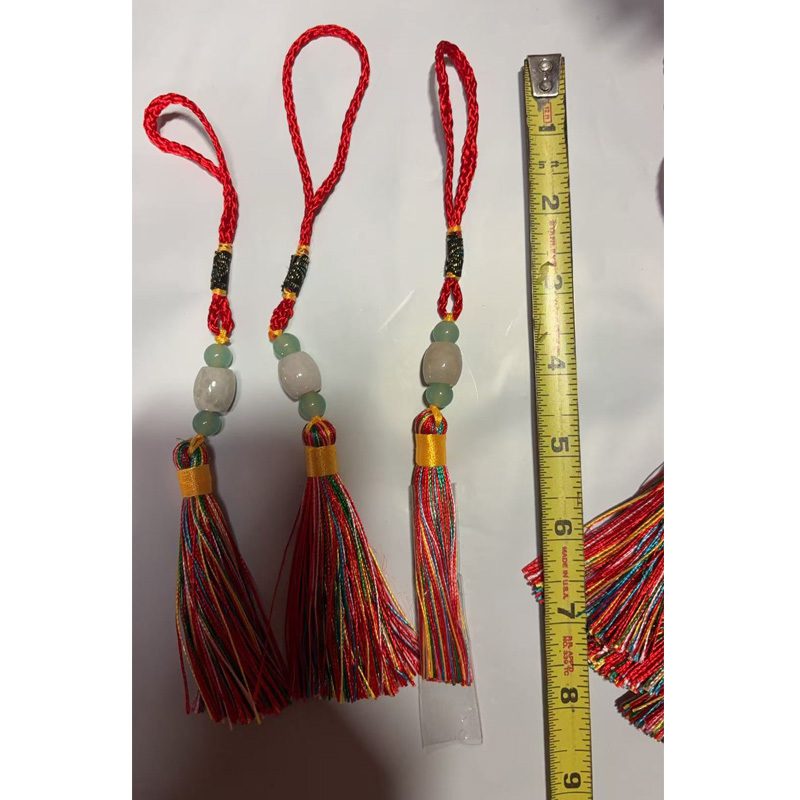 Knot Tassel Pendant For Phone Case, Mini Mala Tassels With Hanging Loop, Jade Beads And Charms - Image 4