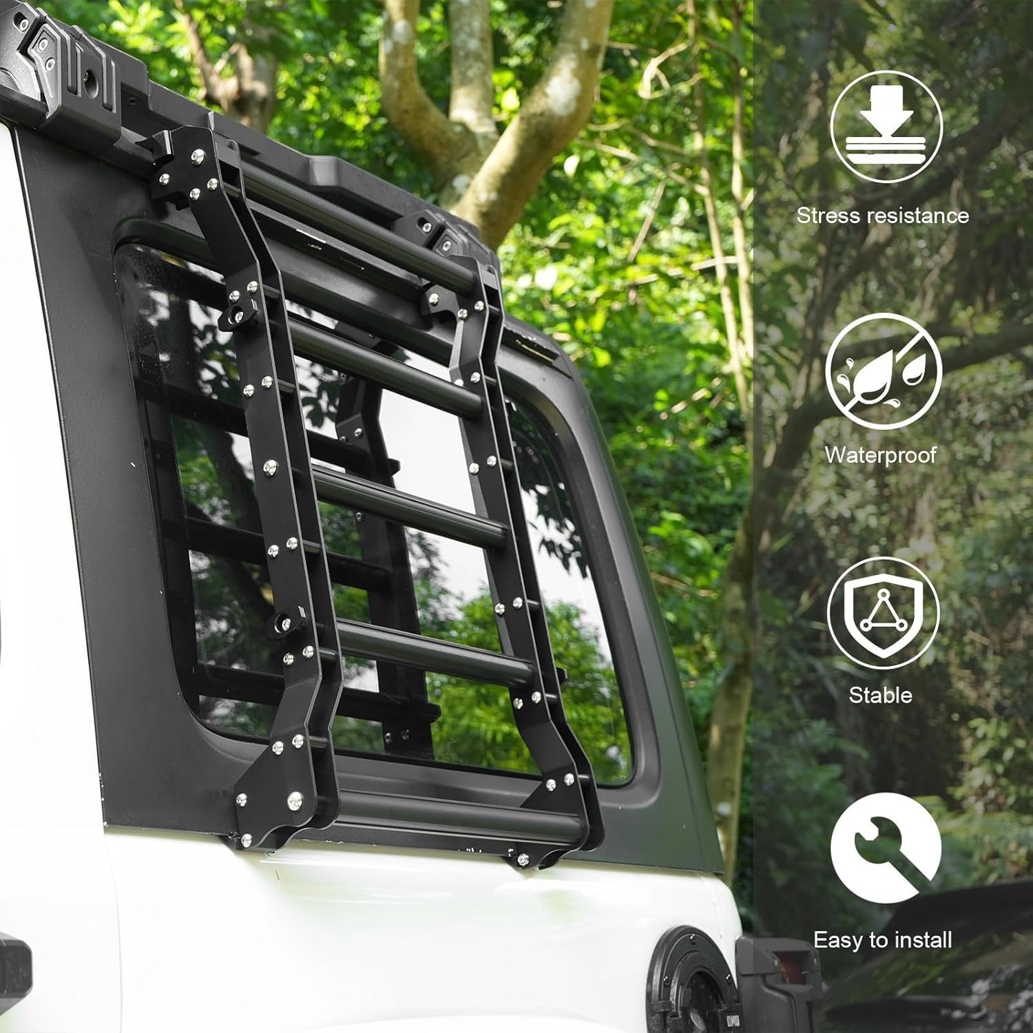 20269 Rear Window Ladder for 2018-2025 Jeep Wrangler JL JLU 2 Door 4 Door Luggage Ladder Rack Multifunctional Flank Kit - Image 7