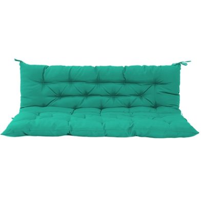 Outdoor Swing Cushions 60 Inch,Waterproof 4in Thick Porch Swing Cushion Replacement With Backrest And Ties,Comfortable 2-3 Seat Pation Swing Pad For Backyard,Garden,Lawn,Outdoor Furniture Blue