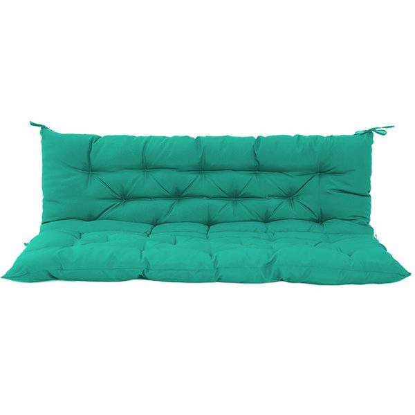 Outdoor Swing Cushions 60 Inch,Waterproof 4in Thick Porch Swing Cushion Replacement With Backrest And Ties,Comfortable 2-3 Seat Pation Swing Pad For Backyard,Garden,Lawn,Outdoor Furniture Blue