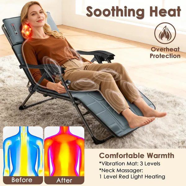Flannel / PU Material Options - 1 Pc Full Body Massage Mat Multifunctional Massage Chair Pad With Heat Timer Shiatsu Neck Massager Carry Bag Earplugs Anti-Slip Bottom For Reclining Chair - Image 4