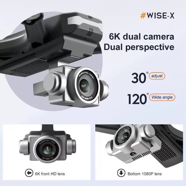 2026 طائرة بدون طيار احترافية بكاميرا مزدوجة HD بدقة 6K، طائرة رباعية RC محمولة بتقنية WiFi FPV، بطاريتان، طائرات بدون طيار مناسبة للبالغين والمبتدئين. يتم إرسال شركة الشحن عشوائيًا عبر UPS&UNI&USPS&GOFO - الصورة 4
