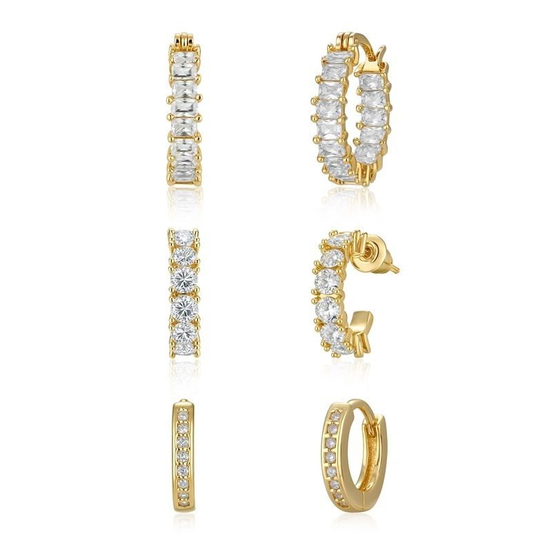 Cube Zircon Dome Set Thick Small Sharp Corner Dome Fashionable Daily Perforated Jewelry, Fashionable Daily Perforated Versatile Jewelry - Image 2