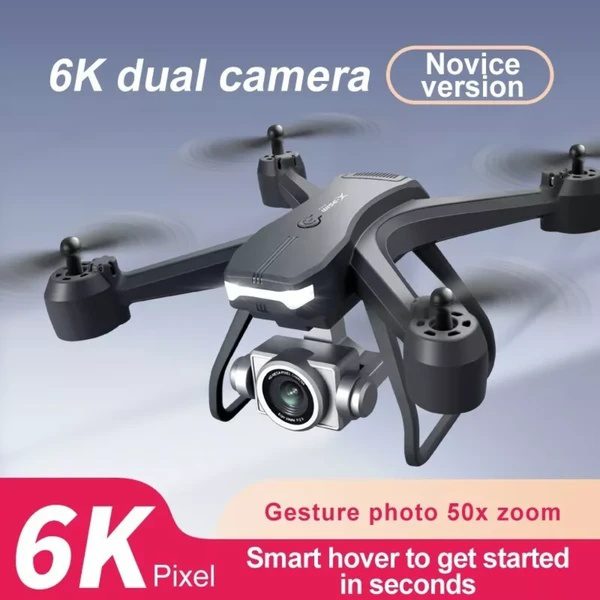 2026 طائرة بدون طيار احترافية بكاميرا مزدوجة HD بدقة 6K، طائرة رباعية RC محمولة بتقنية WiFi FPV، بطاريتان، طائرات بدون طيار مناسبة للبالغين والمبتدئين. يتم إرسال شركة الشحن عشوائيًا عبر UPS&UNI&USPS&GOFO - الصورة 3