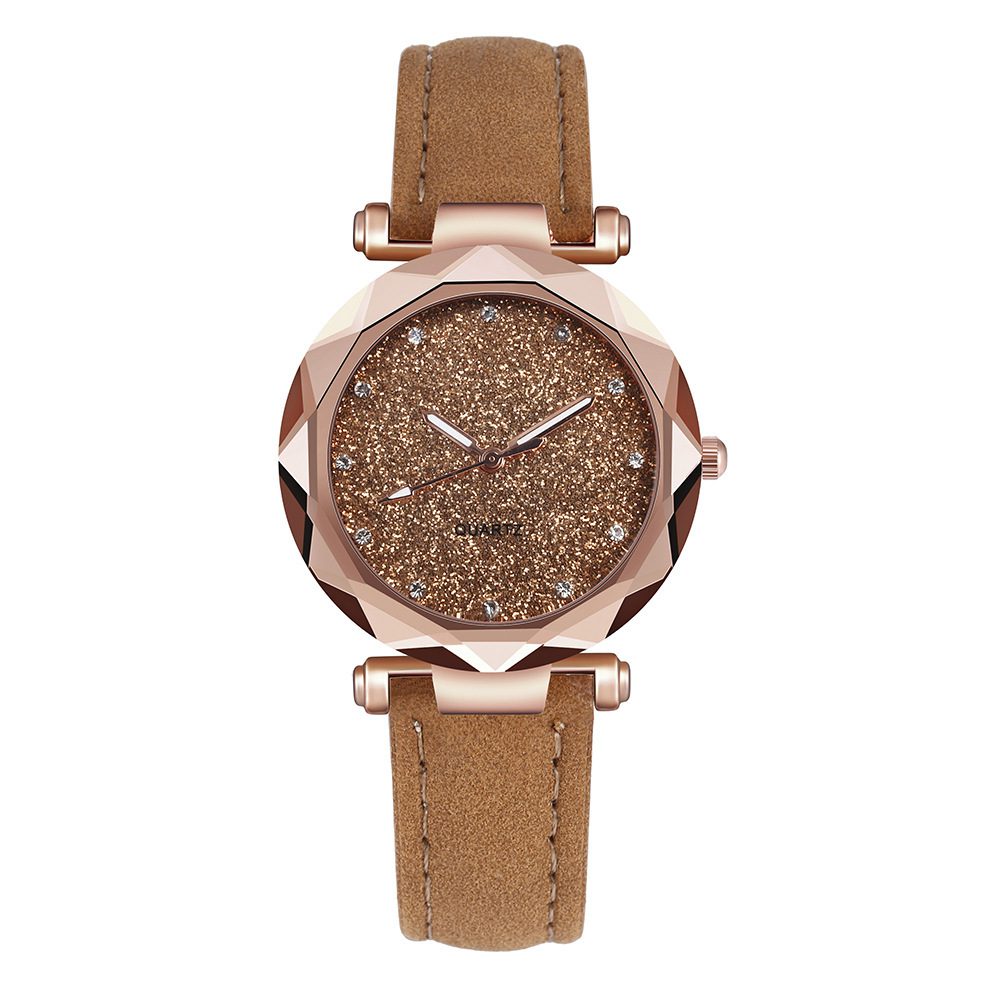 Casual Women Romantic Starry Sky Wrist Watch Leather Rhinestone Designer Ladies Clock - Image 4