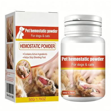 Pet Hemostatic Powder, Fast Bleeding Stop Wound Care Powder For Dogs Cats, Gentle Pet Nail Cut Skin Injury Healing Powder 50g