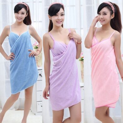 منشفة شاطئ ستايل جديد – منشفة استحمام على شكل فستان (Bath Dress Towel) أنيقة ومناسبة للشاطئ والسباحة