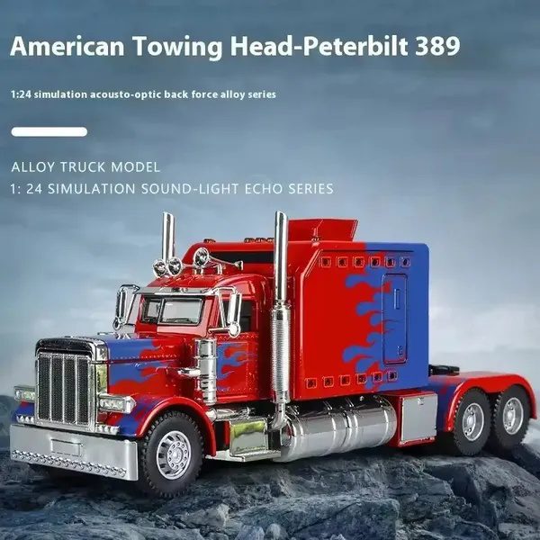 Rear Pull Truck -1-24 Ratio Collectible Alloy Model Car Toy With Realistic Design, Detailed Wheels And Chrome Elements, Perfect Gift For Young People, Birthday Present - Image 3