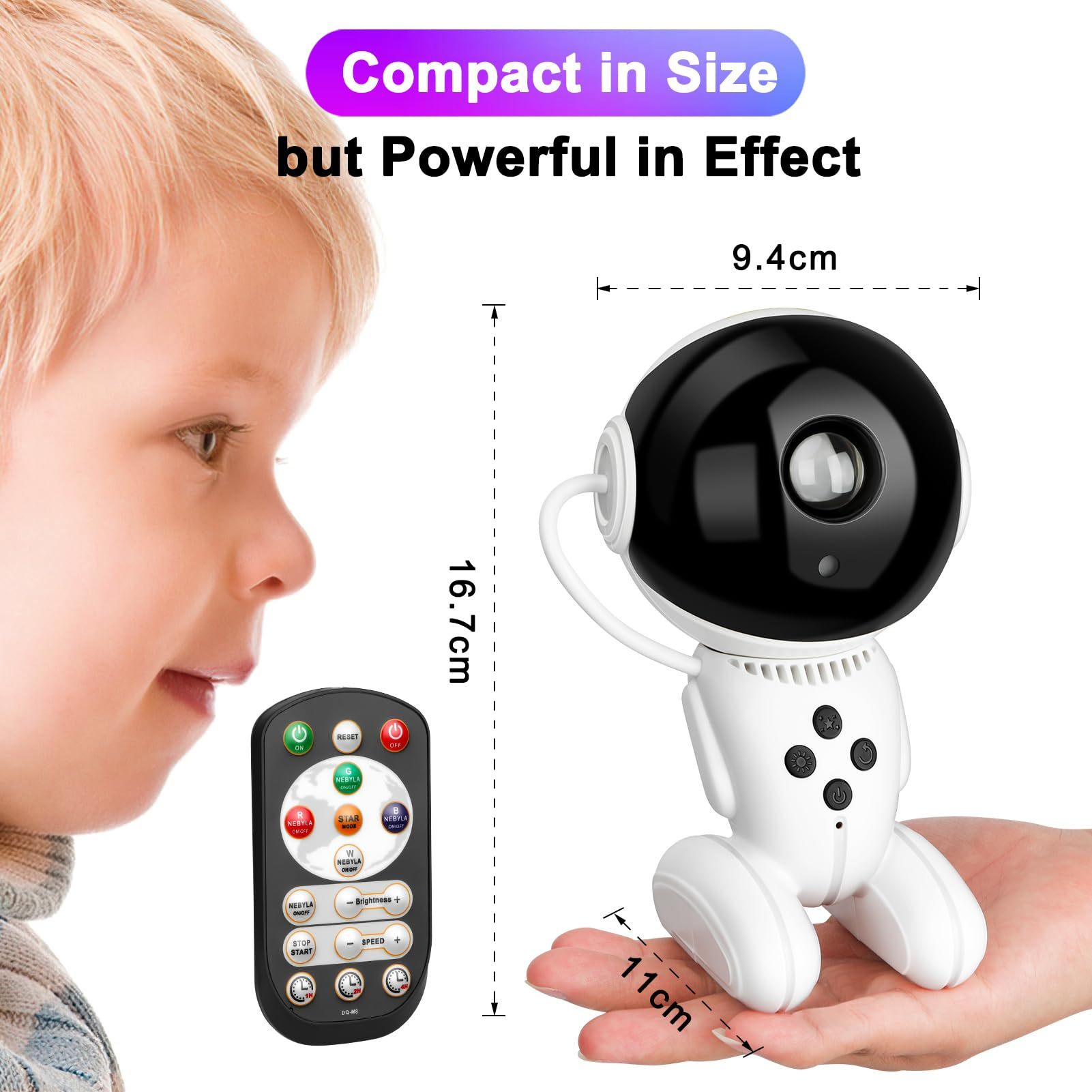 Astronaut Galaxy Night Light, 360 Adjustable Starry Night Light With Timer And Remote Control, USB Powered - Image 2
