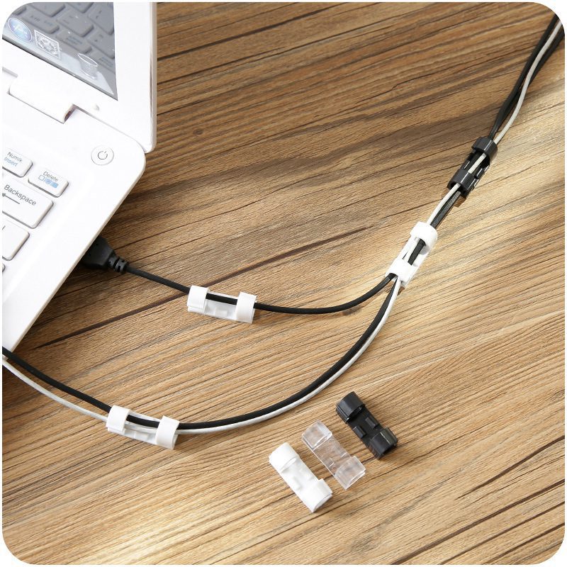 Cable Organizer Clips Cable Management Desktop & Workstation ABS Wire Manager Cord Holder USB Charging Data Line Bobbin Winder - Image 4