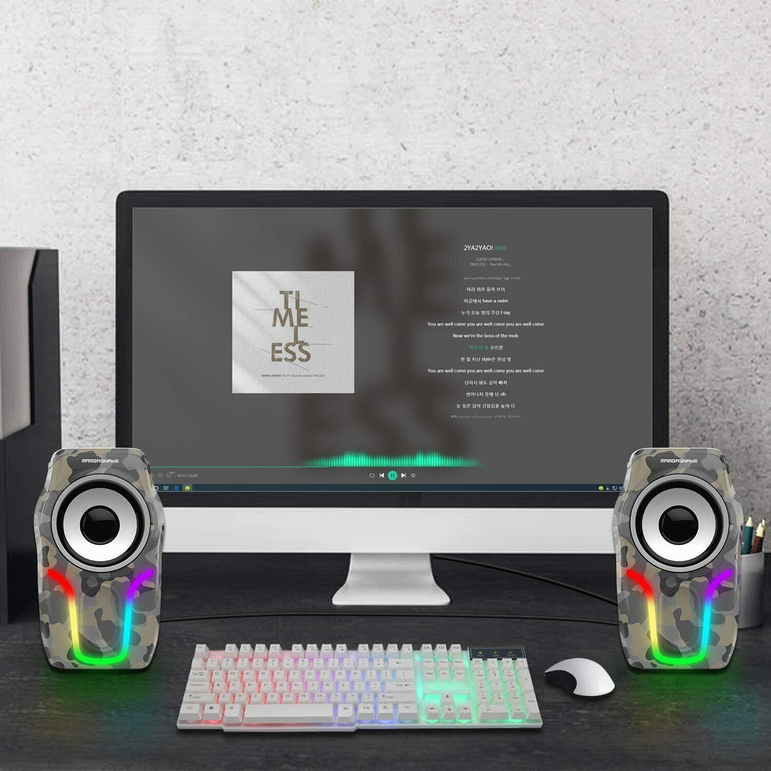 Wired RGB Computer Speakers,2.0 Stereo Volume Control Surround Sound With 3.5mm - Image 5