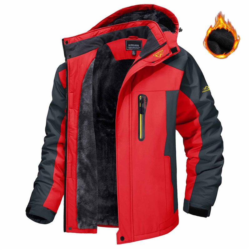 Winter Hooded Jacket Fashion Casual Warm Fleece Coat Windproof Rainproof Parka Windbreaker Men's Top - Image 2