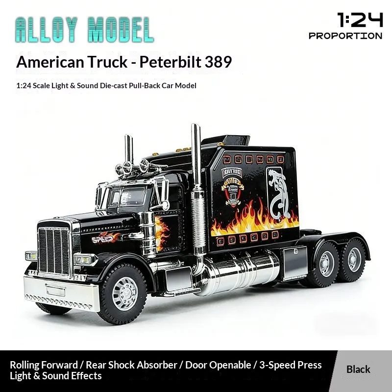 Rear Pull Truck -1-24 Ratio Collectible Alloy Model Car Toy With Realistic Design, Detailed Wheels And Chrome Elements, Perfect Gift For Young People, Birthday Present - Image 7