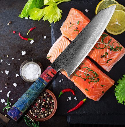 سكين مطبخ بنقشة ديكورية (Pattern Kitchen Knife) – سكين تقطيع احترافي بنقشة مزخرفة وشفرة حادة للاستخدام في المطبخ - الصورة 4