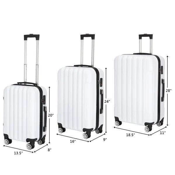3-in-1 Multifunctional Large Capacity Traveling Storage Suitcase White - Image 8