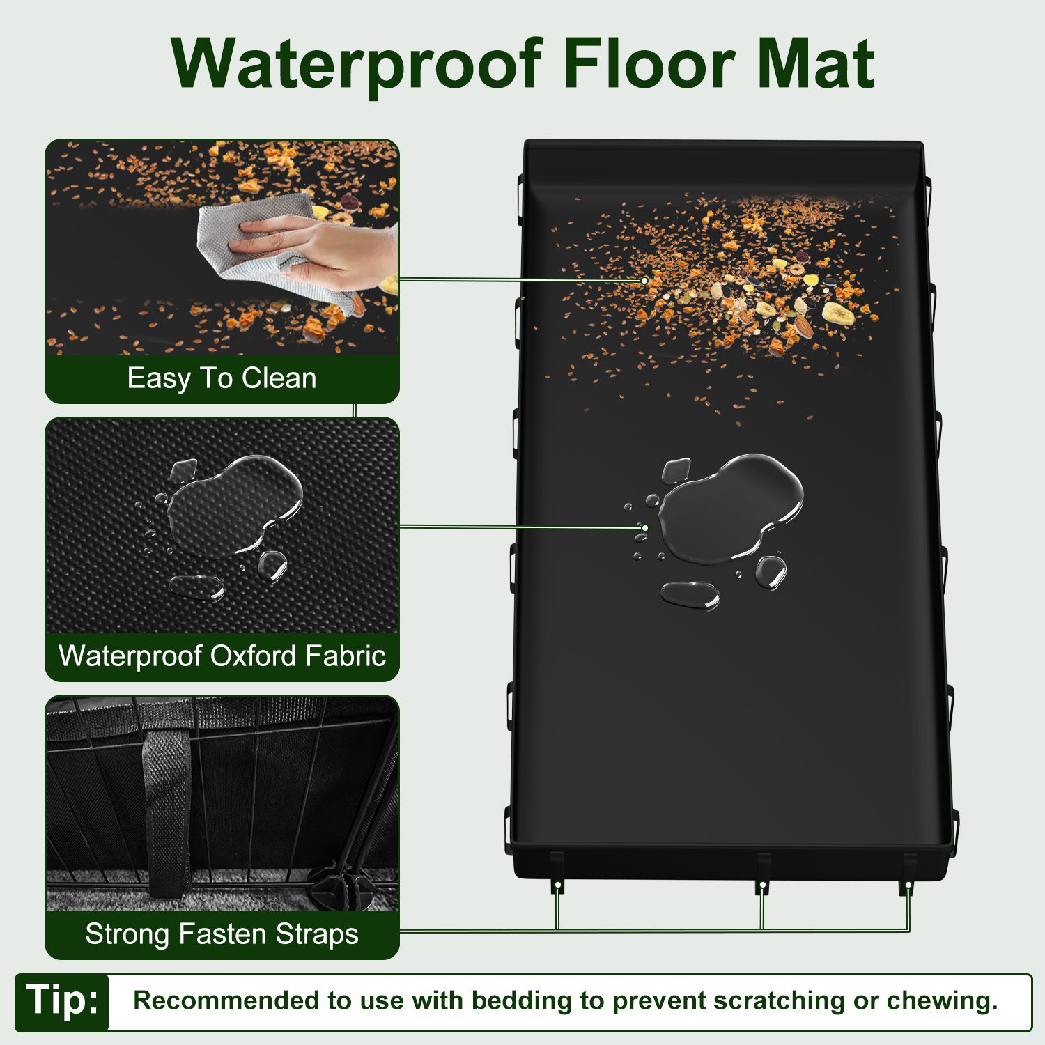 47x24x12IN Guinea Pig Cage Small Animal Playpen DIY Metal Pet Enclosure With 20 Panels Waterproof Floor Mat For Hedgehogs Chickens Ducklings Rabbits Hamsters - Image 2