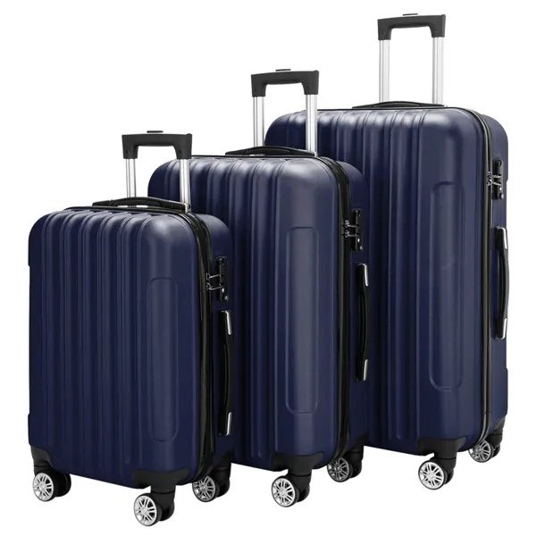 3-in-1 Multifunctional Large Capacity Traveling Storage Suitcase Luggage Set Navy Blue - Image 6