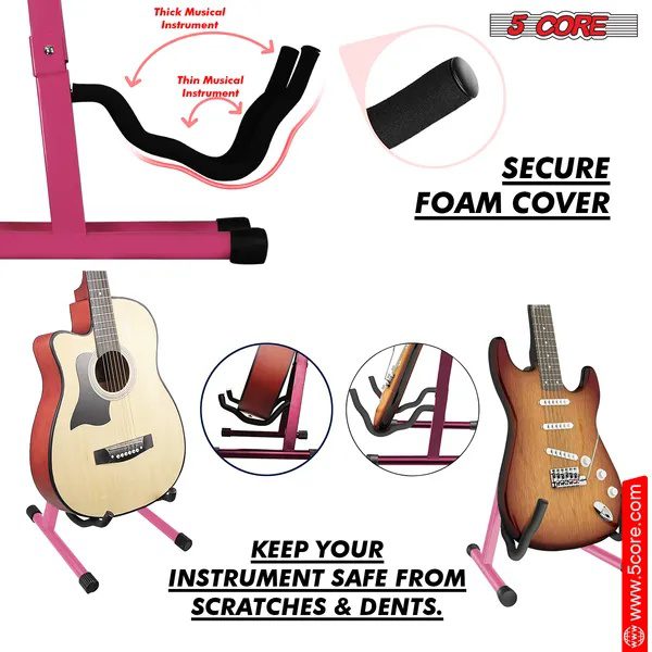 5 Core Guitar Stand A Shape Foam Arm Rubber Pad For Acoustic Electric Bass - Image 2