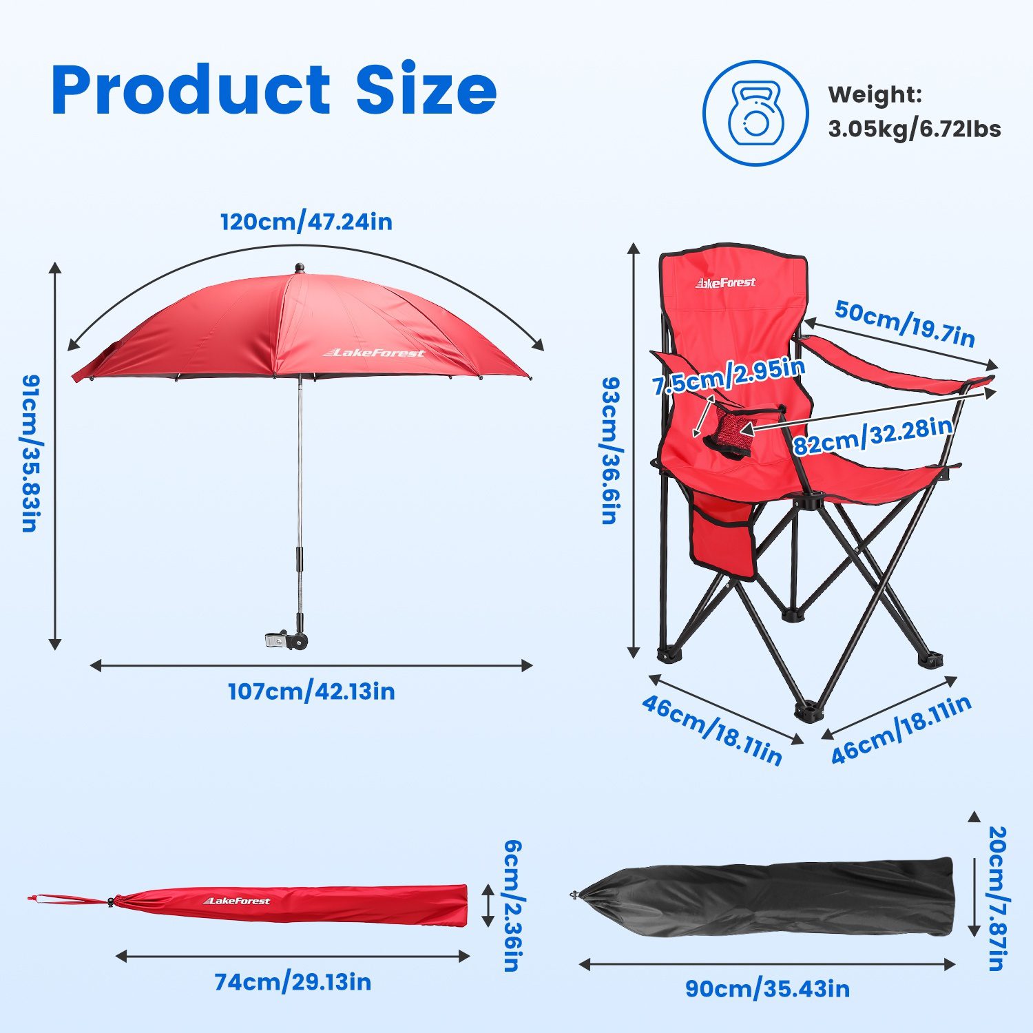 1Pc Camping Chair With Umbrella Lightweight Foldable Outdoor Chair With Cup Holder Detachable Sun Canopy Carrying Bag 330LBS Max Load For Beach Picnic Travel Concert Outdoor Activities - Image 6