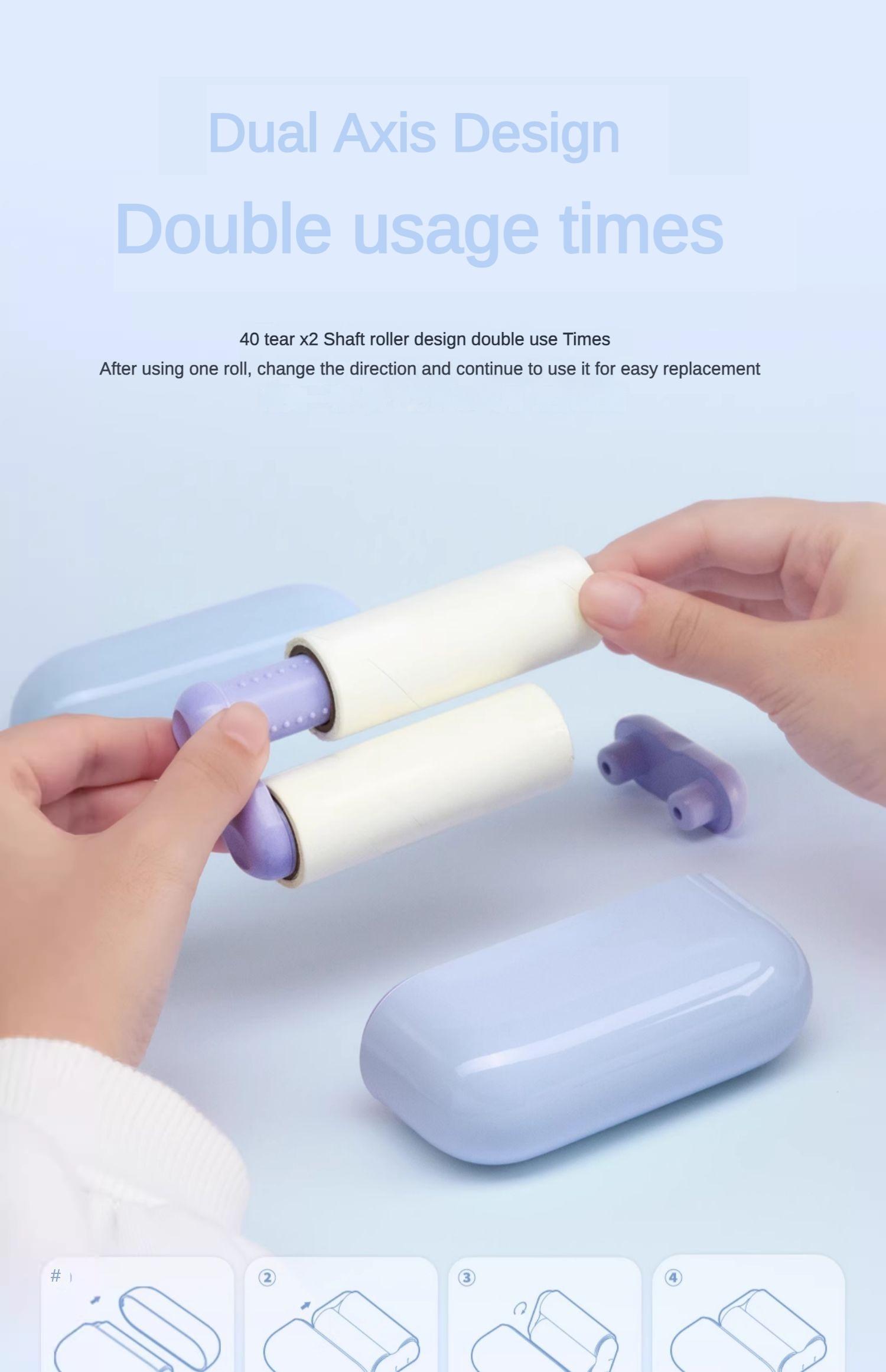 Portable Pet Hair Remover With Lid Reusable, Palm-Sized Lint Roller Pocket-Sized Travel Essential For Removing Cat And Dog Hair - Image 5
