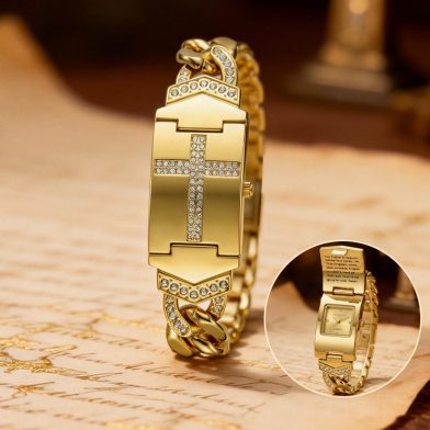 Cross-border Flip-top Cross Watch With Ladies Bracelet