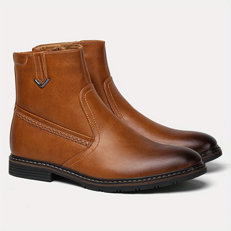 Dress Boots With Zipper Faux Fur - Image 6