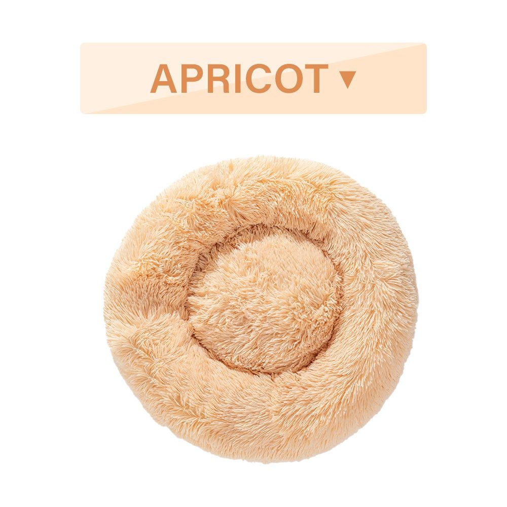 Fluffy Donut Dog Bed Warm Soft Long Plush Pet Cushion Dog House Cat Bed Washable Pet Sofa Mat Calming Samll Large Dog Beds - Image 3