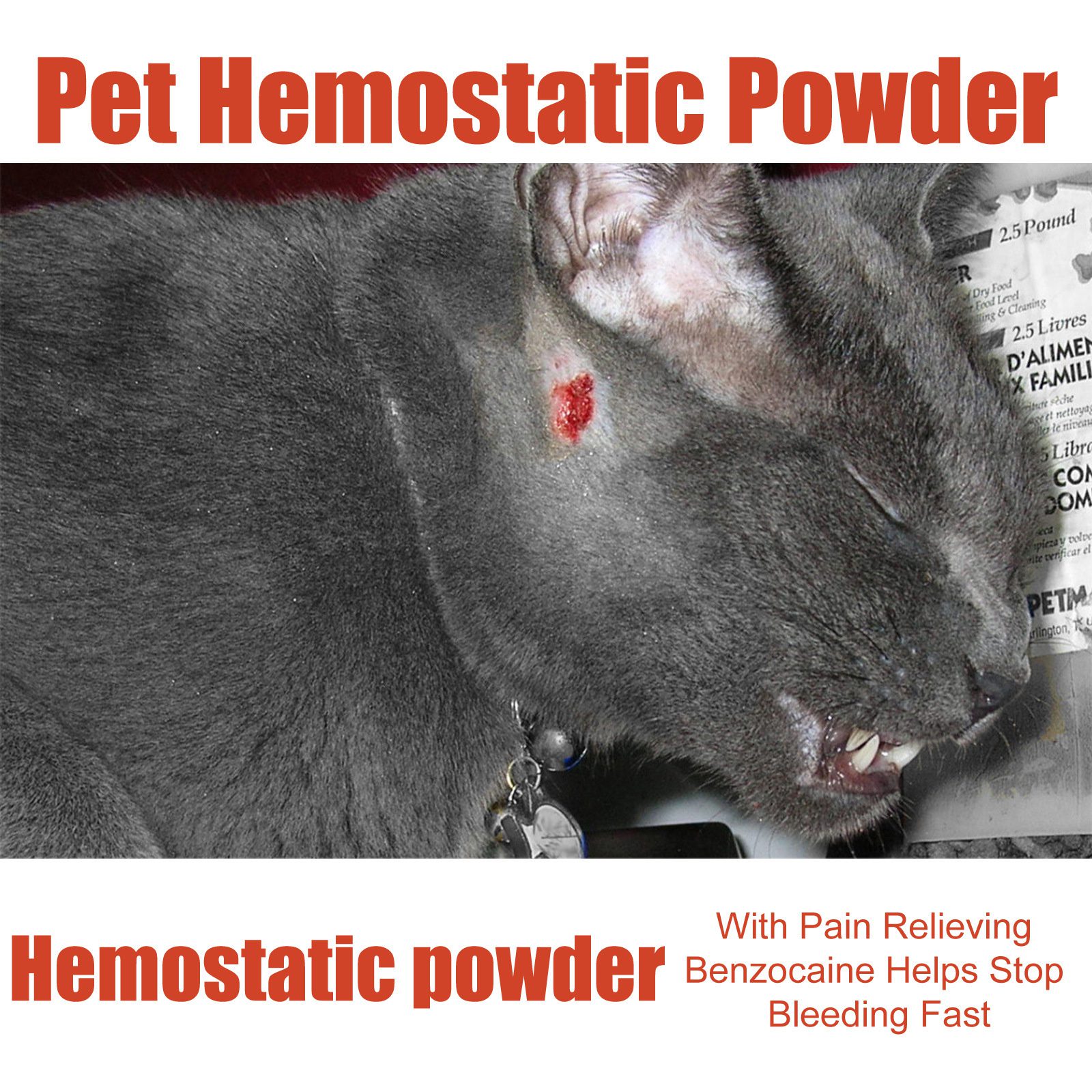 Pet Hemostatic Powder, Fast Bleeding Stop Wound Care Powder For Dogs Cats, Gentle Pet Nail Cut Skin Injury Healing Powder 50g - Image 3