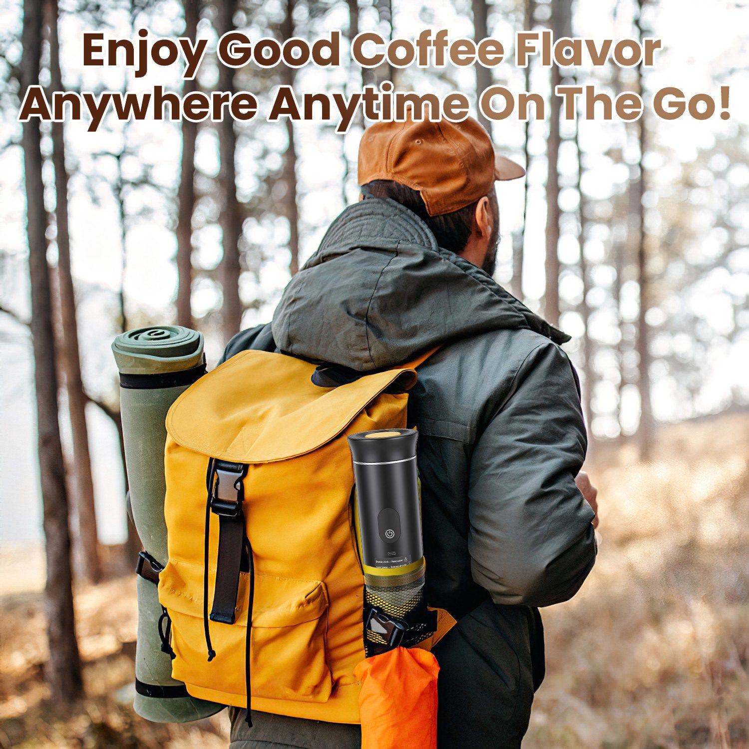 3 In 1 Portable Espresso Machine Cordless Mother Day Self Heating Coffee Maker With 7500mAh Battery Heating 20Bar Pressure Anti Dry Burn Fit For Ground Coffee Capsules For Camping Hiking RV Home - Image 5