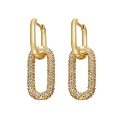European And American Minimalist Stainless Steel Zircon Earrings