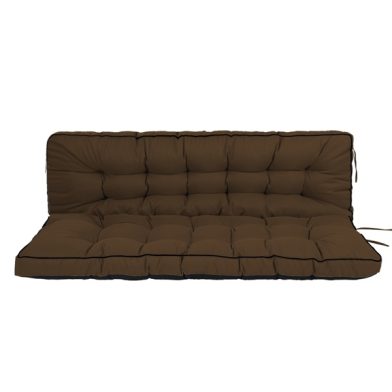 Outdoor Swing Cushions 70 Inch, Waterproof 4in Thick Porch Swing Cushion Replacement With Backrest And Ties, Comfortable 2-3 Seat Pation Swing Pad For Backyard, Garden, Lawn, Outdoor Furniture-coffee