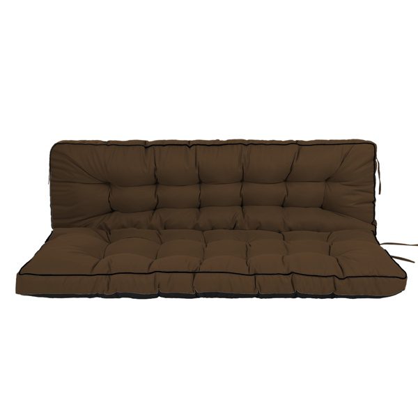 Outdoor Swing Cushions 70 Inch, Waterproof 4in Thick Porch Swing Cushion Replacement With Backrest And Ties, Comfortable 2-3 Seat Pation Swing Pad For Backyard, Garden, Lawn, Outdoor Furniture-coffee