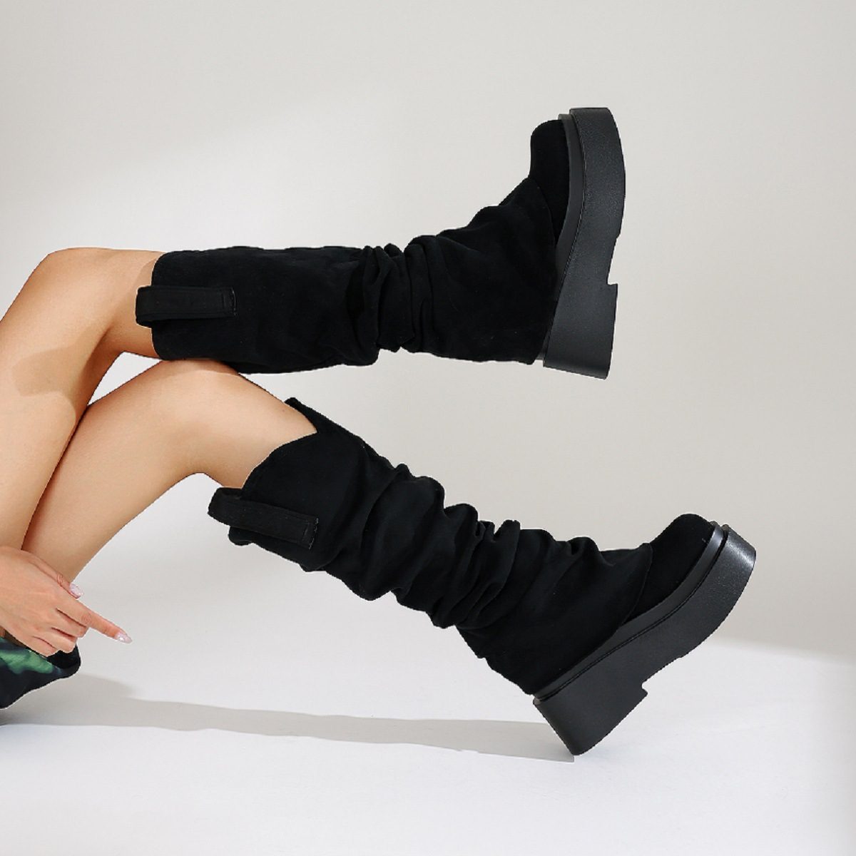 European And American Womens Chunky High Boots - Image 3