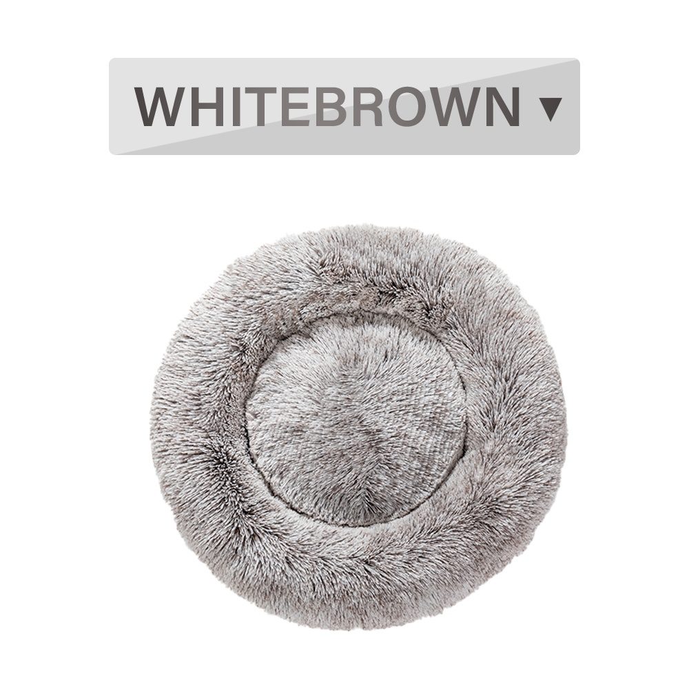 Fluffy Donut Dog Bed Warm Soft Long Plush Pet Cushion Dog House Cat Bed Washable Pet Sofa Mat Calming Samll Large Dog Beds - Image 10