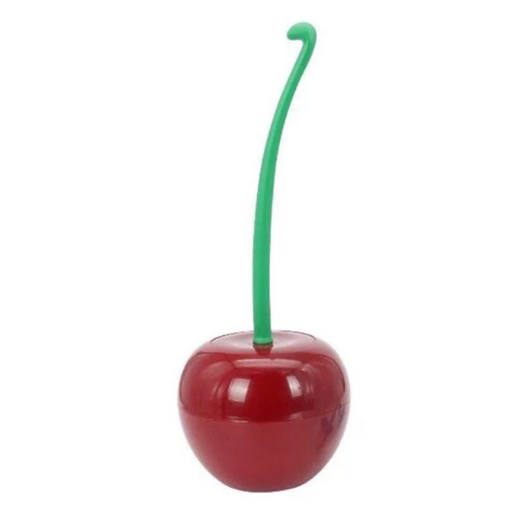 Long Handle Soft Hair Household Toilet Brush Cherry Toilet Brush Daily Necessities Creative Plastic Cleaning Brush Toilet Brush Set - Image 2