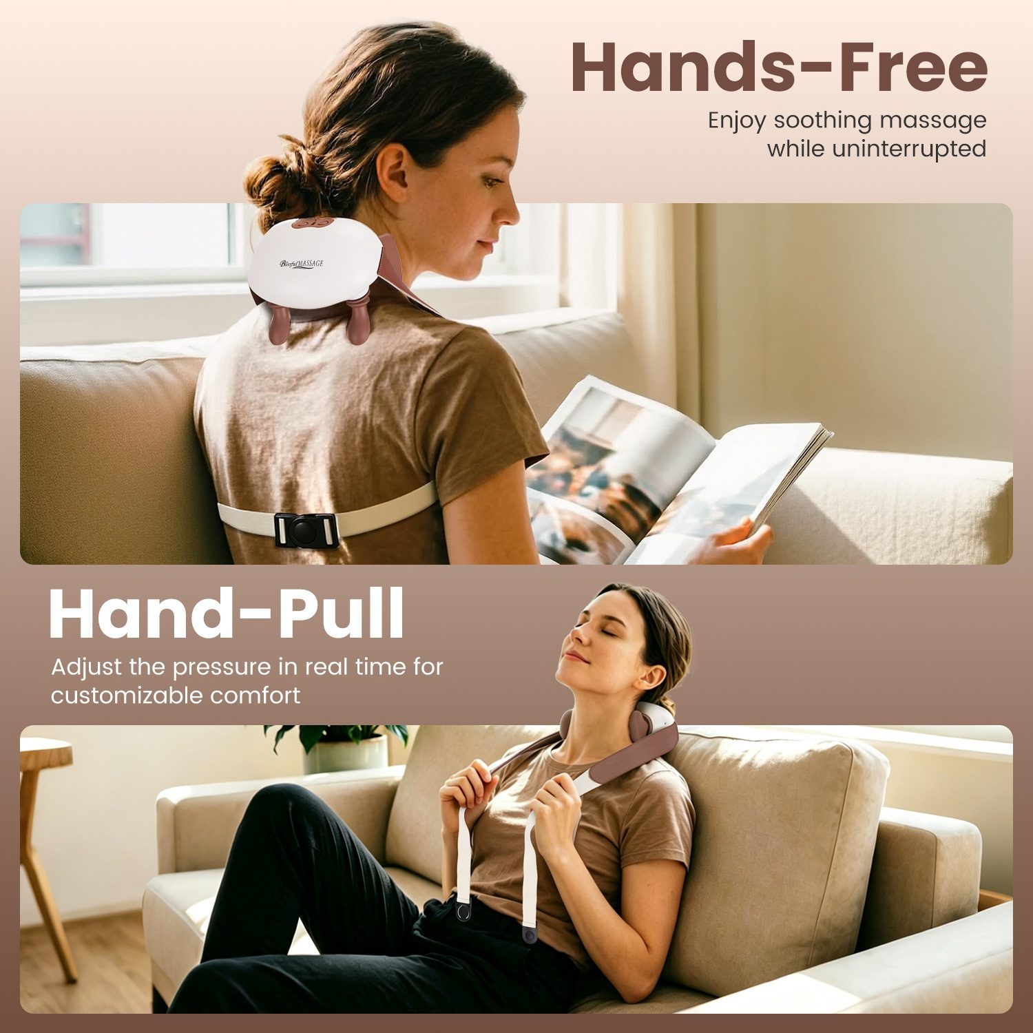 1Pc Human Like Neck Massager With Heat Cordless Neck Massager For Pain Relief Deep Tissue Shiatsu Massager For For Neck Shoulders Back Legs - Image 4