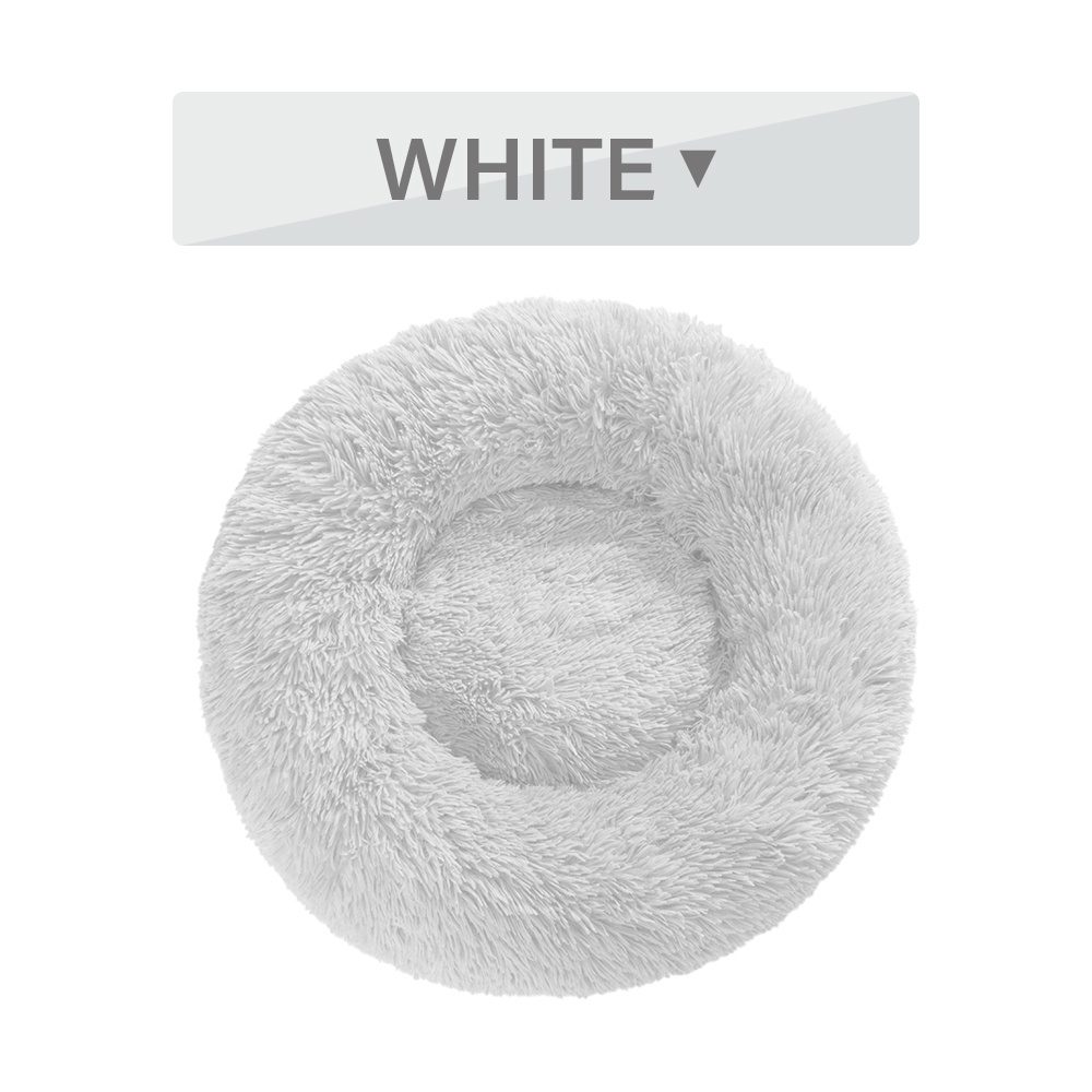 Fluffy Donut Dog Bed Warm Soft Long Plush Pet Cushion Dog House Cat Bed Washable Pet Sofa Mat Calming Samll Large Dog Beds - Image 4
