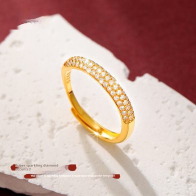 High-end, Chic Micro-paved Zircon Ring For The Index Finger, Niche Design