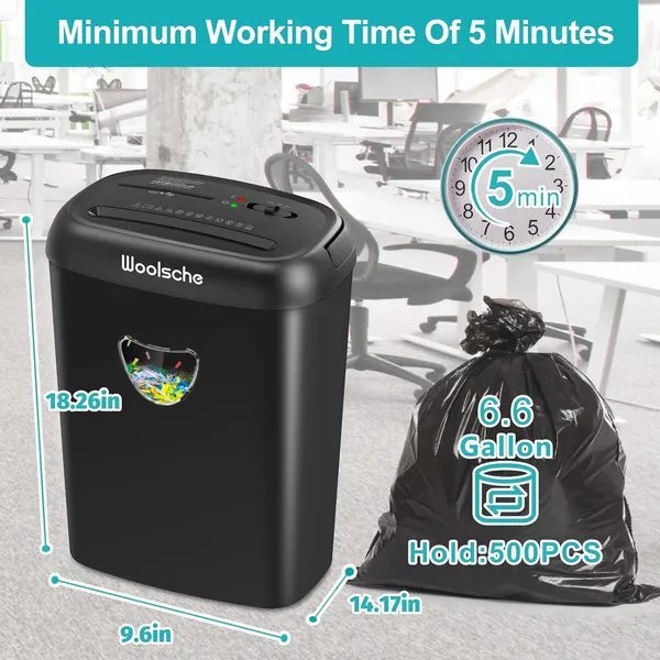 Paper Shredder, 14 Sheet Cross Cut, 6.6 Gallon Basket, P-4 Security Level, 3 Mode Design - Jam Proof Heavy Duty Shredder For Home And Office - Image 4