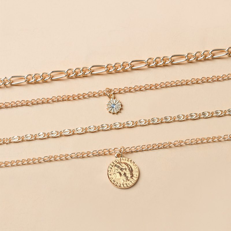 Chunky Gold Necklace Chunky Charm Necklace For Women Layered Gold Necklace For Women Silver Coin Necklace Jewelry Gifts For Women - Image 4