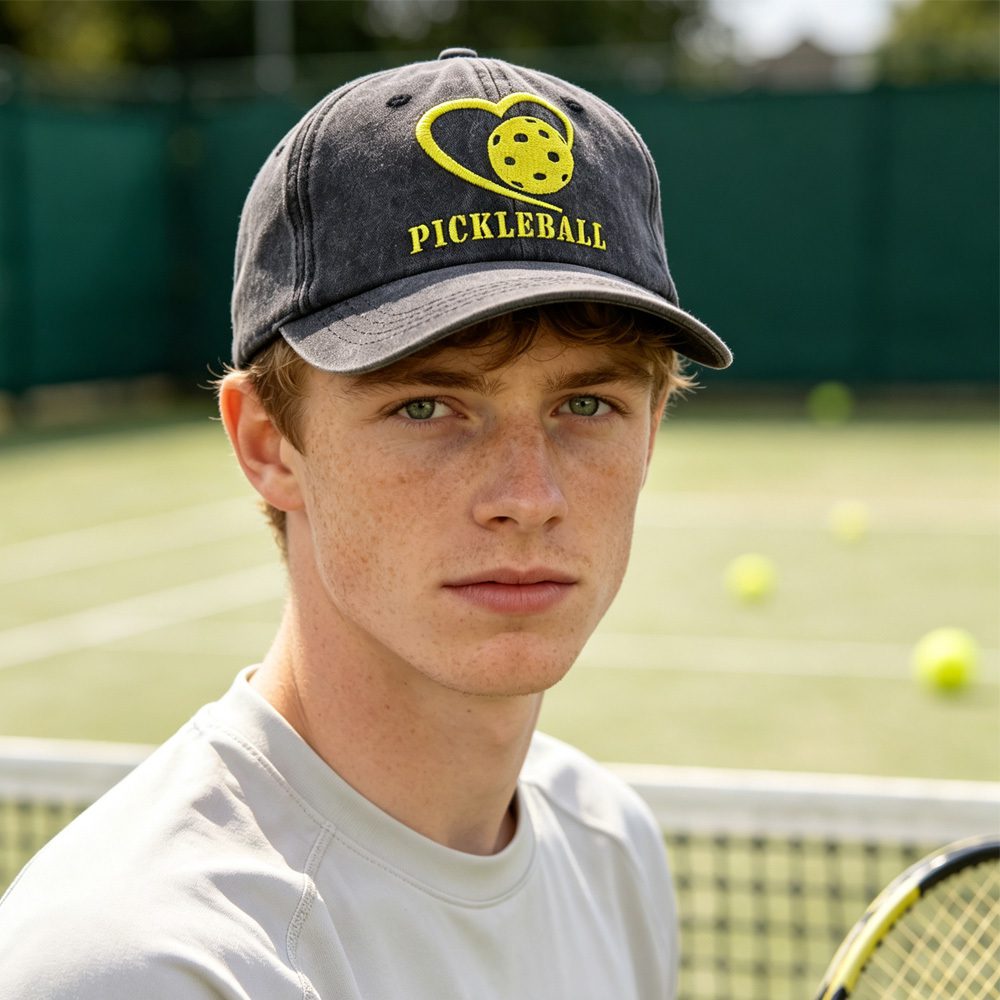2 قطع قبعة بيسبول Pickleball، قبعة مطرزة بقلب I Love Pickleball للنساء والرجال، قبعة رياضية خفيفة الوزن قابلة للتعديل