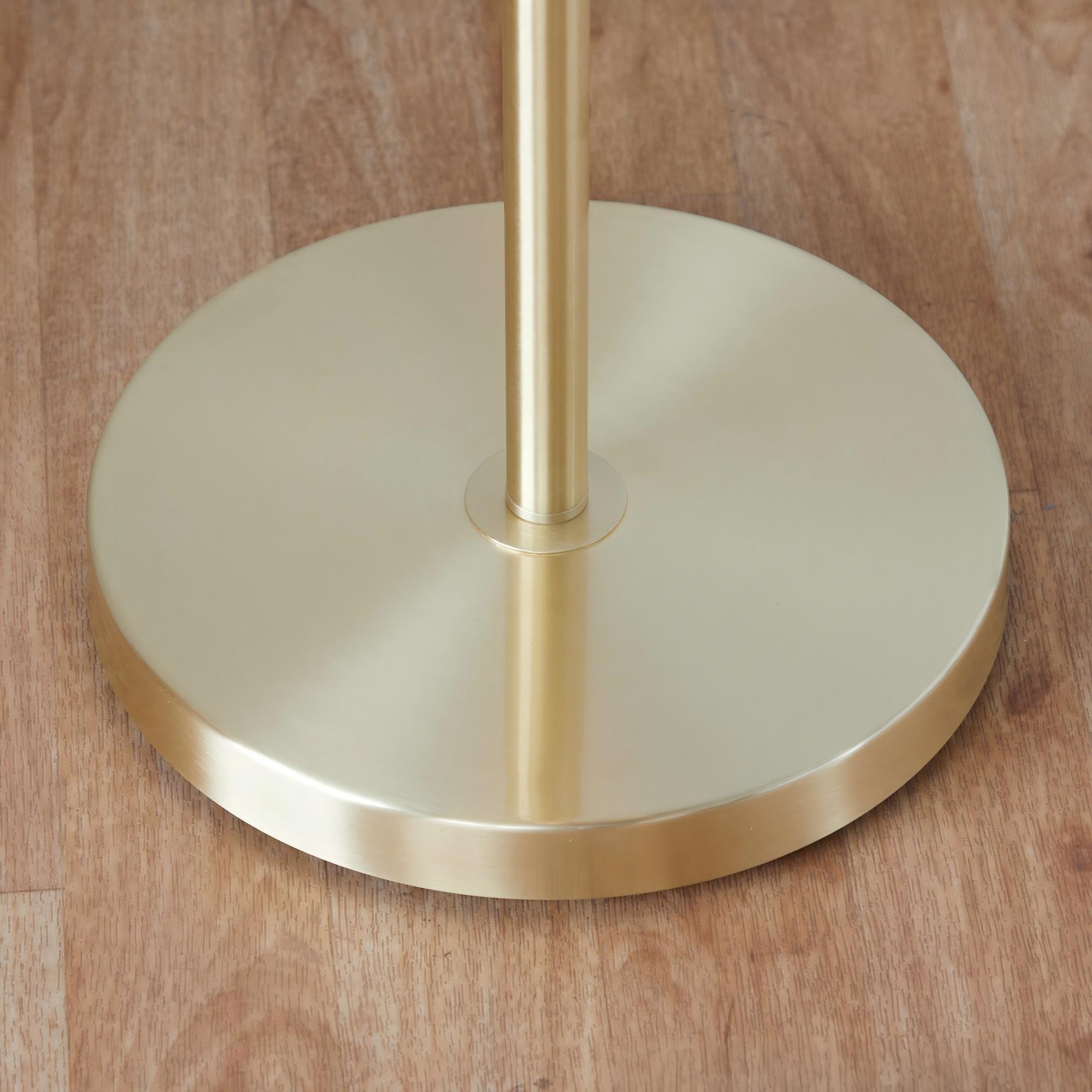 Tier 64inch Contemporary Metal Floor Lamp In Gold Metal With Off-White Linen Shade - Image 6