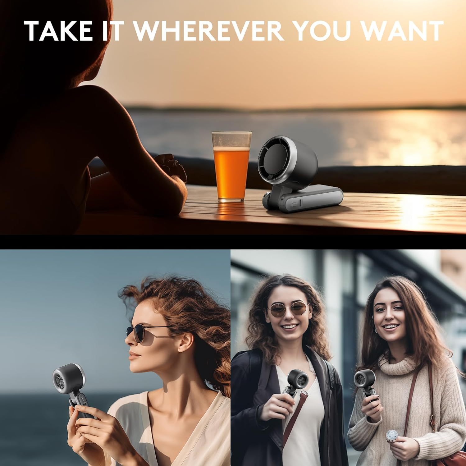 3 IN 1 Portable Handheld Turbo Fan, 5 Gear Wind,2500mAh Battery,World Cup USA Soccer Fan Portable Fan For Stadium Games - Image 3
