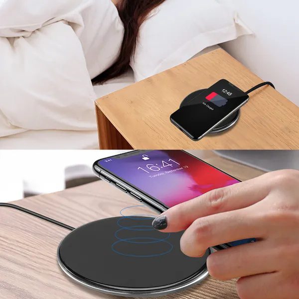 شاحن لاسلكي معتمد بتقنية Qi فائق النحافة بقدرة 5W، لوحة شحن لاسلكية لأجهزة iPhone XS MAX / XR / XS / X / 8 / 8 Plus - الصورة 5