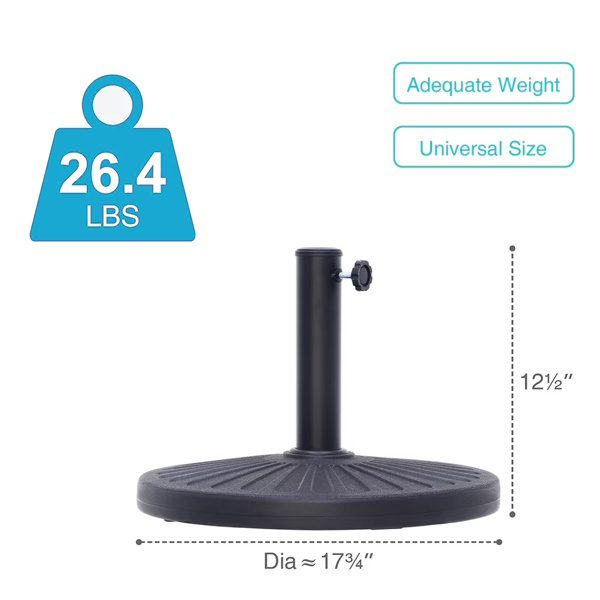 26.5 Lbs Outdoor Patio Market Umbrella Base, Patio Umbrella Stand For Yard Garden Poolside In Black Shipment From Walmart - Image 4