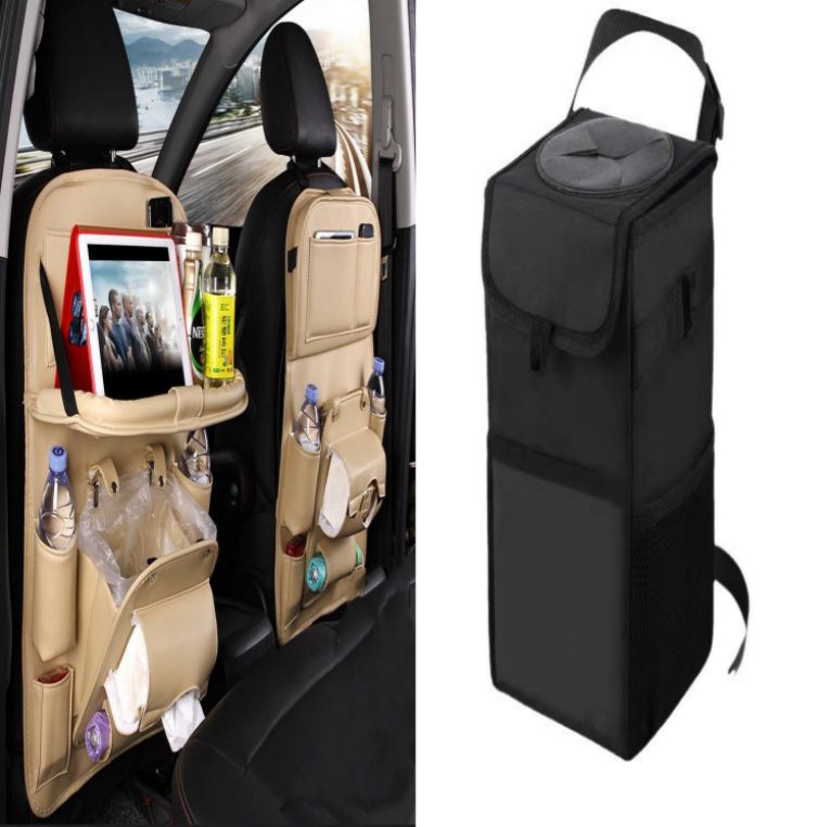 PU Leather Car Storage Bag Multifunction Seat Back Tray Hanging Bag Waterproof Car Organizer Automotive Interior Accessories - Image 10