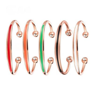 Vintage Red Copper Magnetic Therapy Open-End Bracelet