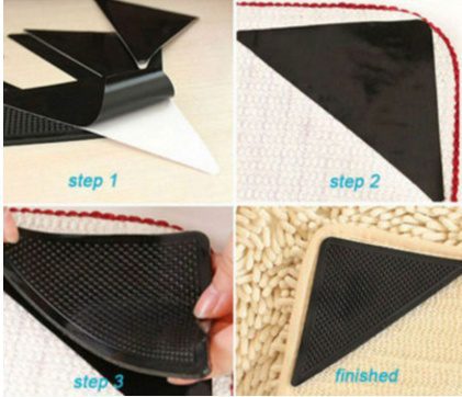 Rug Grippers Washing Reuse Anti-Slip Curling Rug Grippers Keeps Your Rug In Place Makes Corners Flat Anti Slip Rug Grippers - Image 2