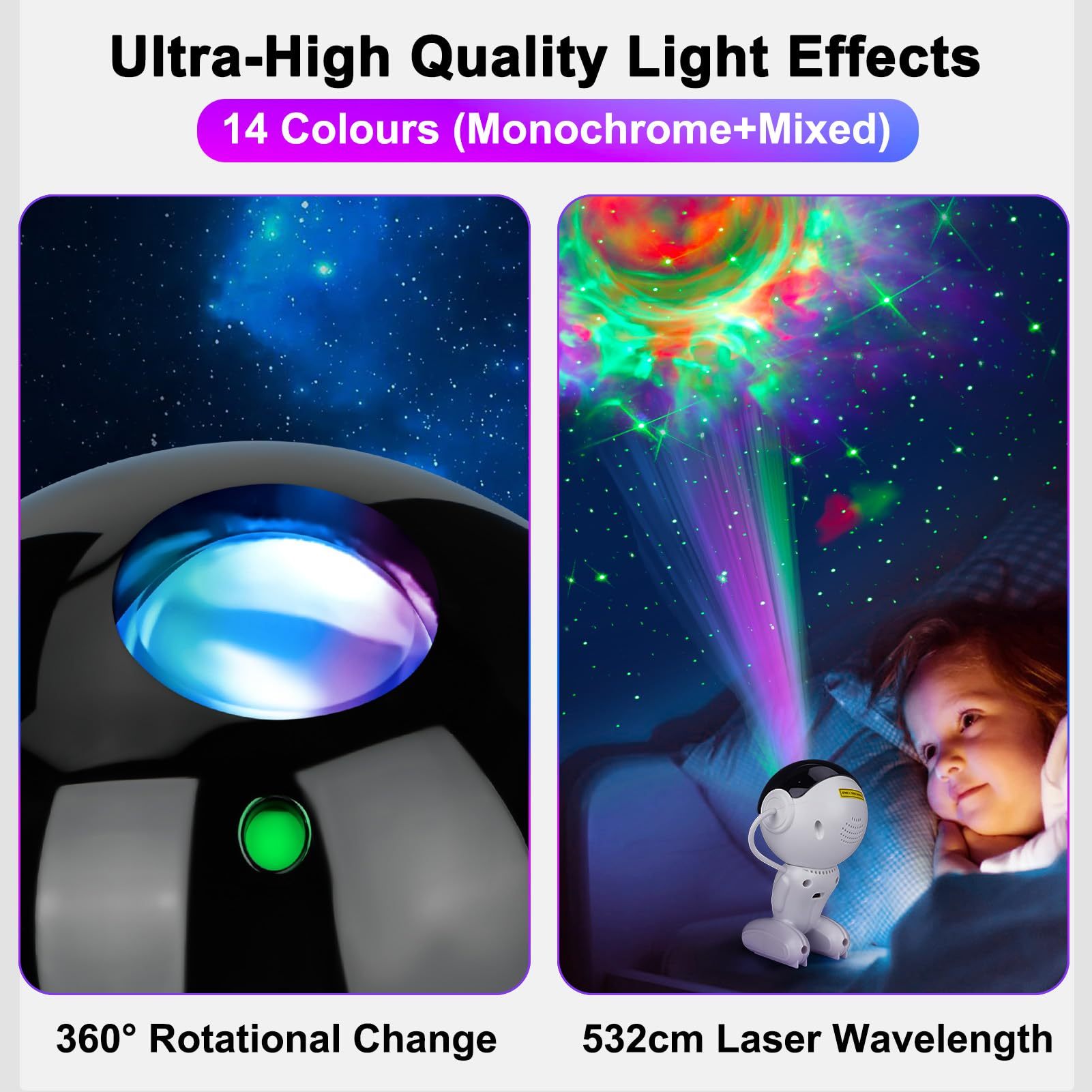 Astronaut Galaxy Night Light, 360 Adjustable Starry Night Light With Timer And Remote Control, USB Powered - Image 7