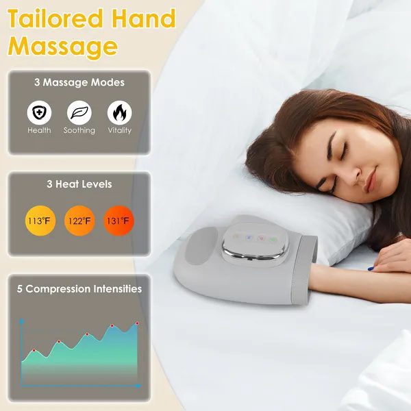 Cordless Hand Massager With 14 Airbags, 3 Massage Modes 5 Intensity Levels 3 Heat Levels For Arthritis Carpal Tunnel Relief,Cordless Hand Massage Tool For Arthritis Carpal Tunnel Pain - Image 5